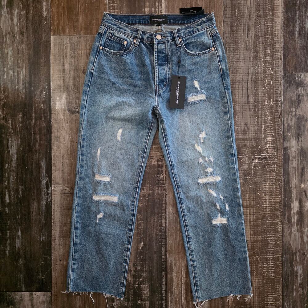 Smoke & Mirrors Factory Distressed Raw Hem Button Fly Jeans Size 28